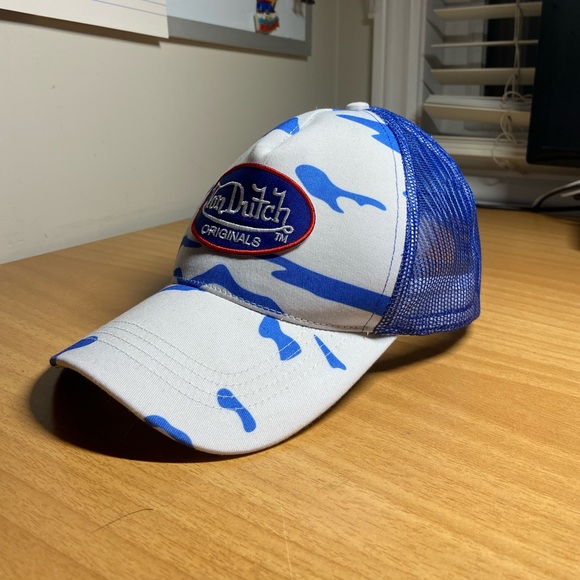 Von Dutch Trucker Mesh Snapback Design Hat And Cap Adjustable Size - Blue - Picture 3 of 3